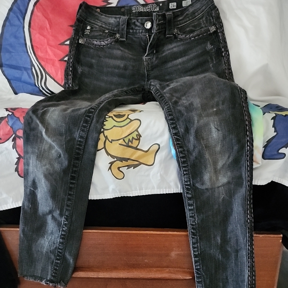 Miss Me Women's Distressed Black Skinny Jeans